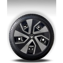 FRWY Peugeot 4 Adet Jant Kapağı 14" Inç Gri Siyah ( 206 207 208 301 306 307 308 Partner Bipper ) FW014