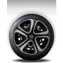 FRWY Hyundai 4 Adet Jant Kapağı 15" Inç Gri Siyah ( Accent Era Blue Admire Getz I20 I10 H100 Starex ) FW010