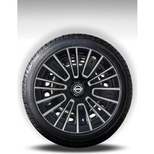 FRWY Nissan 4 Adet Jant Kapağı 14" Inç Gri Siyah ( Micra Note Almira Qashqai Juke Primera Sunny ) FW038