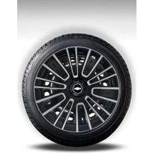 FRWY Chevrolet 4 Adet Jant Kapağı 15" Inç Gri Siyah ( Aveo Kalos Spark Lacetti Cruze ) FW039