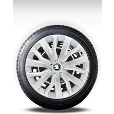 FRWY Skoda 4 Adet Jant Kapağı 15" Inç Gri ( Fabia Octavia Rapid Favorit Felicia Scala Spaceback ) FW032