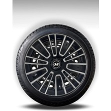 FRWY Hyundai 4 Adet Jant Kapağı 14" Inç Gri Siyah ( Accent Era Blue Admire Getz I20 I10 H100 Starex ) FW038