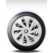 FRWY Skoda 4 Adet Jant Kapağı 14" Inç Gri ( Fabia Octavia Rapid Favorit Felicia Scala Spaceback ) FW046