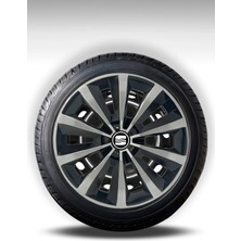FRWY Seat 4 Adet Jant Kapağı 15" Inç Gri Siyah ( Ibiza Toledo Cardoba Leon Altea ) FW027