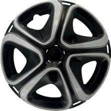 FRWY Opel 4 Adet Jant Kapağı 15" Inç Gri Siyah ( Corsa C D E Astra G H J Combo Vectra Meriva ) FW010