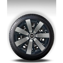 FRWY Kia 4 Adet Jant Kapağı 15" Inç Gri Siyah ( Rio Pride Sephia Cerato Ceed Bongo Picanto ) FW023