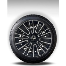 FRWY Opel 4 Adet Jant Kapağı 14" Inç Gri Siyah ( Corsa C D E Astra G H J Combo Vectra Meriva ) FW038