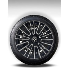 FRWY Renault 4 Adet Jant Kapağı 14" Inç Gri Siyah ( Clio 4 5 Symbol Megane Kangoo Fluence Taliant Express Brodway ) FW038