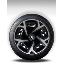 FRWY Opel 4 Adet Jant Kapağı 15" Inç Gri Siyah ( Corsa C D E Astra G H J Combo Vectra Meriva ) FW016