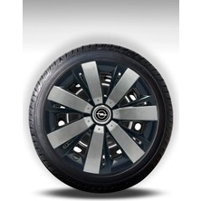 FRWY Opel 4 Adet Jant Kapağı 15" Inç Gri Siyah ( Corsa C D E Astra G H J Combo Vectra Meriva ) FW023