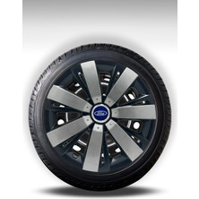 FRWY Ford 4 Adet Jant Kapağı 15" Inç Gri Siyah ( Tourneo Transit Connect Courier Focus Fiesta Fusion ) FW023