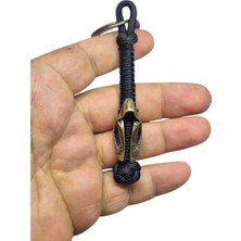 Moonparacord Assassin Boncuklu Anahtarlık Bronz Renk Siyah Örgü