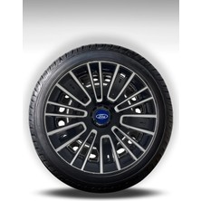 FRWY Ford 4 Adet Jant Kapağı 15" Inç Gri Siyah ( Tourneo Transit Connect Courier Focus Fiesta Fusion ) FW039