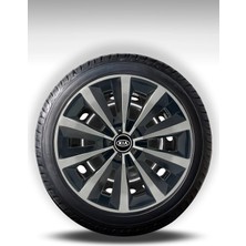 FRWY Kia 4 Adet Jant Kapağı 15" Inç Gri Siyah ( Rio Pride Sephia Cerato Ceed Bongo Picanto ) FW027