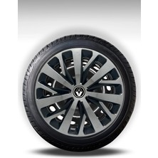 FRWY Renault 4 Adet Jant Kapağı 14" Inç Gri Siyah ( Clio 4 5 Symbol Megane Kangoo Fluence Taliant Express Brodway ) FW029