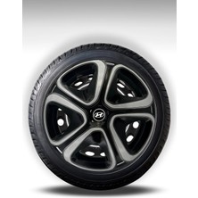 FRWY Ford 4 Adet Jant Kapağı 14" Inç Gri Siyah ( Tourneo Transit Connect Courier Focus Fiesta Fusion ) FW009