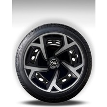 FRWY Nissan 4 Adet Jant Kapağı 15" Inç Gri Siyah ( Micra Note Almira Qashqai Juke Primera Sunny ) FW016