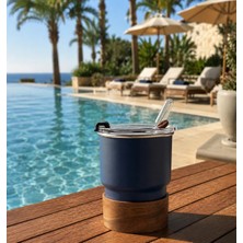 Tea Escape Mate - Bitki Çayı - Matcha Bardağı – Sürdürülebilir Paslanmaz Çelik Bardak (260 Ml) Pipet ve Temizleme fırçası ile birlikte