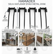 Hamadex 50cm Siyah Metal Katlanır Masa Ayağı (4 Adet) Bahçe Balkon Pratik Yer Sofrası & Masa Ayağı İç ve Dış Mekan Mobilyaları