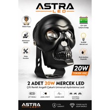 Astraled 2 Adet Siyah Kuru Kafa Atv Utv Scooter Motosiklet LED Spot Far Sürüş Sis Gidon Lambası
