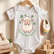 Egg Baby Teyzesinin Kuzusu Yazılı  Bebek Body %100 Pamuk Teyze Tasarım Bebek Zıbın