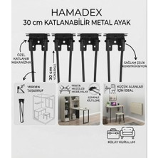 Hamadex 30 cm Siyah Metal Sofra & Laptop Sehpası Ayağı (4 Adet) - Iç & Dış Mekan