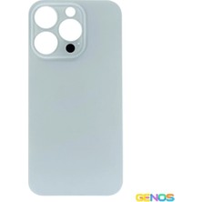 Genos iPhone 14 Pro Uyumlu Geniş Kamera Delikli Batarya Kapağı (Beyaz) (SN808494)