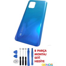 Genos Xiaomi Mi 10 Lite Uyumlu Arka Cam Pil Kapağı Batarya Kapağı Yeşil + Montaj Set