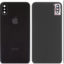 Genos Iphone Xs Max Uyumlu Arka Cam Kapak Siyah Renk