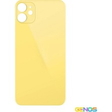 Genos iPhone 11 Uyumlu Geniş Kamera Delikli Batarya Kapağı (Sarı) (SN808087)