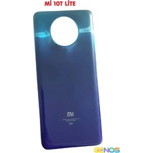 Genos Xiaomi Mi 10T Lite Uyumlu Arka Cam Pil Kapağı Batarya Kapağı Mavi