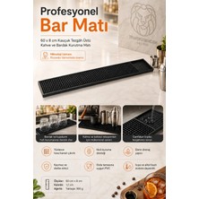 Transformacion Profesyonel Bar Matı 60X8 cm Kauçuk Tezgah Üstü Kahve ve Bardak Kurutma Matı Siyah Kaymaz Bar Lastiği 723463