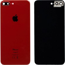 Genos Apple Iphone 8 Plus Uyumlu Arka Kapak Kamera Camlı Kırmızı