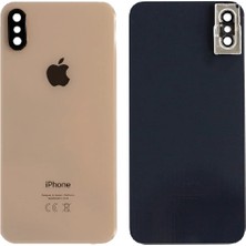 Genos Apple Iphone Xs Uyumlu Arka Kapak Kamera Camlı Gold Altın