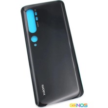 Genos Xiaomi Mi Note 10 / Mi Note 10 Pro Uyumlu Arka Cam Kapak Batarya Pil Kapağı Siyah