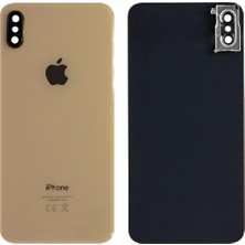 Genos Apple Iphone Xs Max Uyumlu Arka Kapak Kamera Camlı Gold Altın