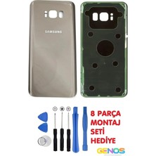 Genos Samsung Galaxy S8 Plus G955F Arka Cam Kapak Batarya Pil Kapağı Gold
