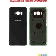 Genos Samsung Galaxy S8 G950F Arka Cam Kapak Batarya Pil Kapağı Siyah