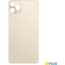 Genos iPhone 11 Pro Uyumlu Geniş Kamera Delikli Batarya Kapağı (Krem) (SN808396)