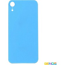 Genos iPhone Xr Uyumlu Geniş Kamera Delikli Batarya Kapağı (Mavi) (SN807937)