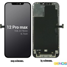Genos iPhone 12 Pro Max Uyumlu Gx OLED Lcd+Dokunmatik (Siyah) (SN809153)