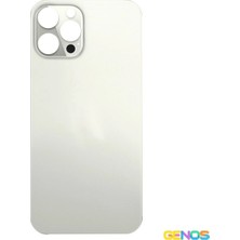 Genos iPhone 12 Pro Max Uyumlu Geniş Kamera Delikli Batarya Kapağı (Beyaz) (SN808231)