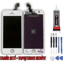 Genos Apple Iphone 5s LCD Ekran A Kalite Beyaz Montaj Kiti Hediye