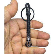 Moonparacord Gladyatör  Boncuklu Anahtarlık Siyah Örgü