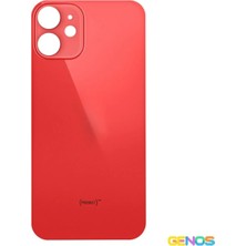 Genos iPhone 12 Uyumlu Geniş Kamera Delikli Batarya Kapağı (Product Red) (SN808118)