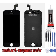 Genos Apple Iphone 5s LCD Ekran A+ Siyah Montaj Kiti Hediye
