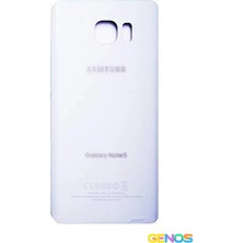 Genos Samsung Galaxy Note 5 N920F Arka Batarya Pil Kapağı Cam Beyaz