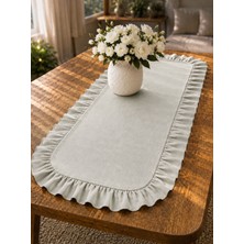 Şah Textile Design Fırfırlı Keten Dokulu Runner 40X110