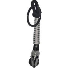 Moonparacord Gladyatör  Boncuklu Anahtarlık Gri Örgü