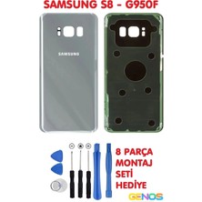Genos Samsung Galaxy S8 G950F Arka Cam Kapak Batarya Pil Kapağı Gri